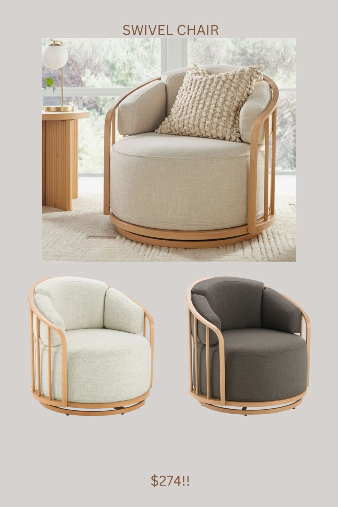 The viral Walmart swivel chair is back in stock and it now comes in two new colors!!!!!!! 🚨🚨 best price for a swivel / birdcage style. These will sellout! 

#LTKHome #LTKStyleTip #LTKSaleAlert