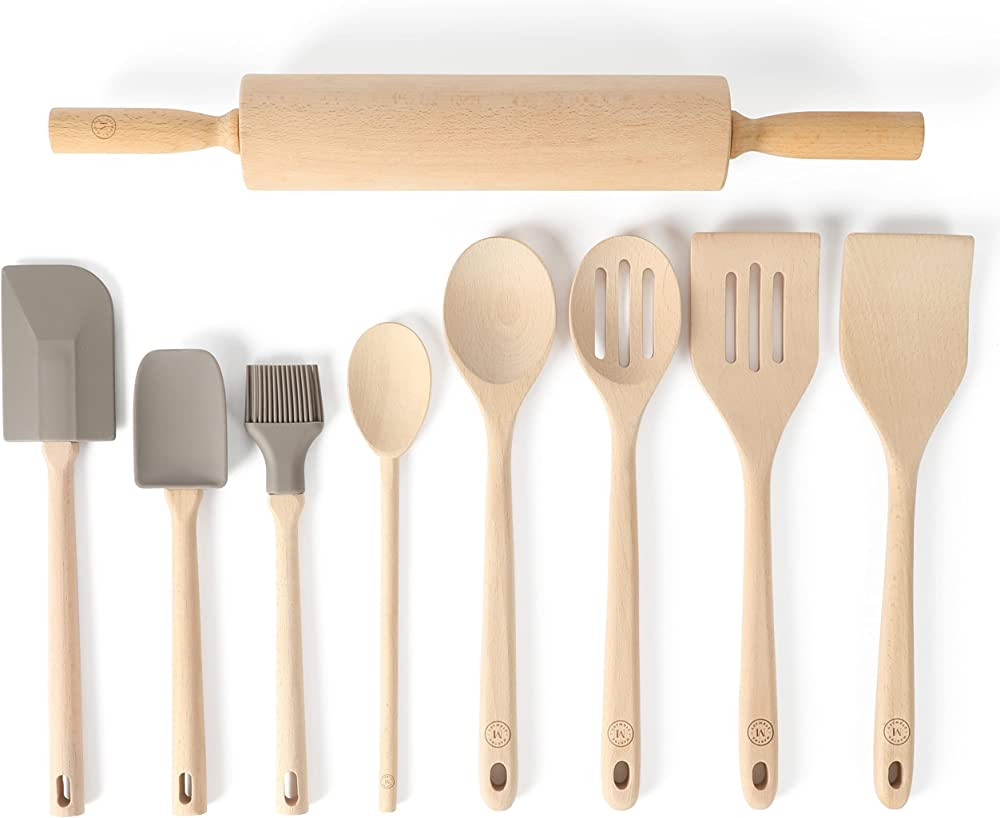 Martha Stewart 9-Piece Wood Kitchen Gadget and Tool Set | Amazon (US)