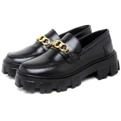 Sapato Feminino Mocassim Okford DUBUY 1413FG Preto | Dafiti (BR)