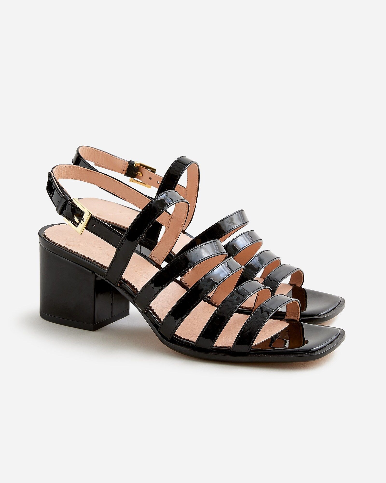 Dylan strappy block-heel sandals in patent leather | J.Crew US