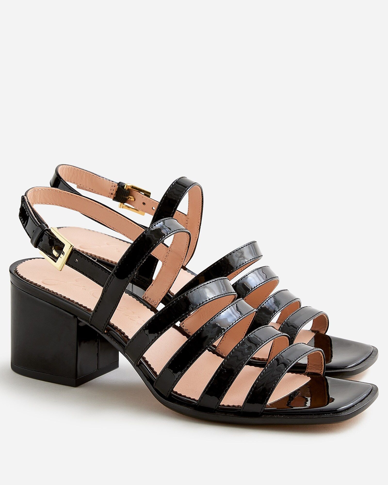 Dylan strappy block-heel sandals in patent leather | J.Crew US