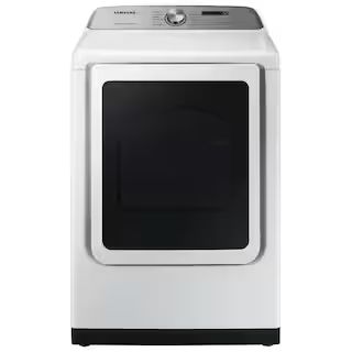 Samsung 7.4 cu. ft. White Electric Dryer with Steam Sanitize+-DVE50R5400W - The Home Depot | The Home Depot