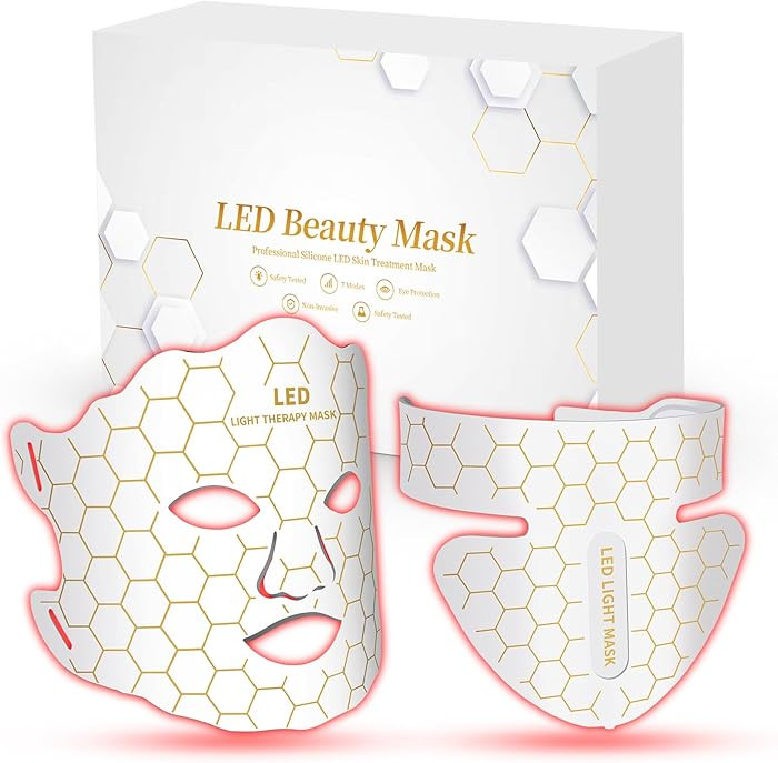 Yahi Red Light Photon Facial & Neck Mask with Remote Control, 7 Custom Modes with Infrared, Porta... | Amazon (US)