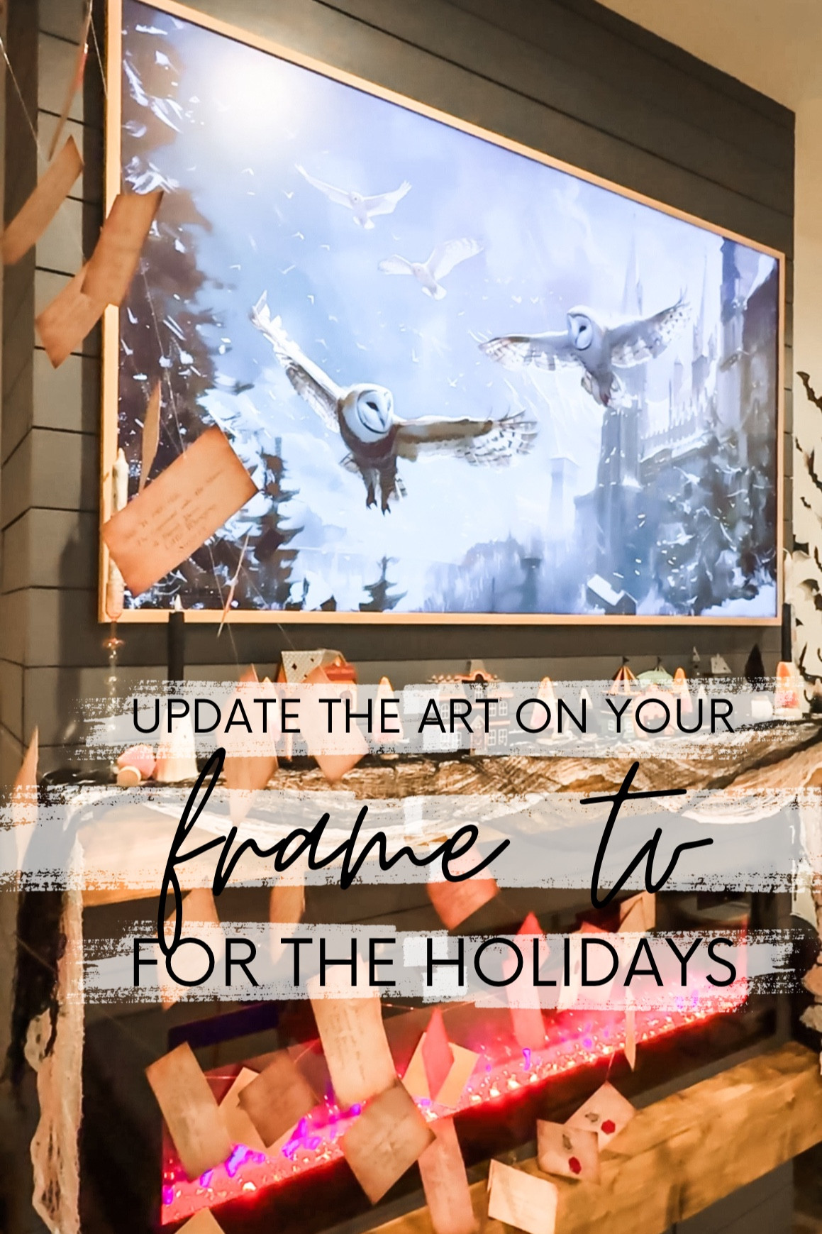 My favorite way to update this space for the holidays is changing out the art on my frame tv!

#LTKSeasonal #LTKHome