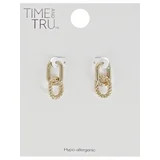 Time and Tru Women's linked Hoop Earring in Gold Plated | Walmart (US)
