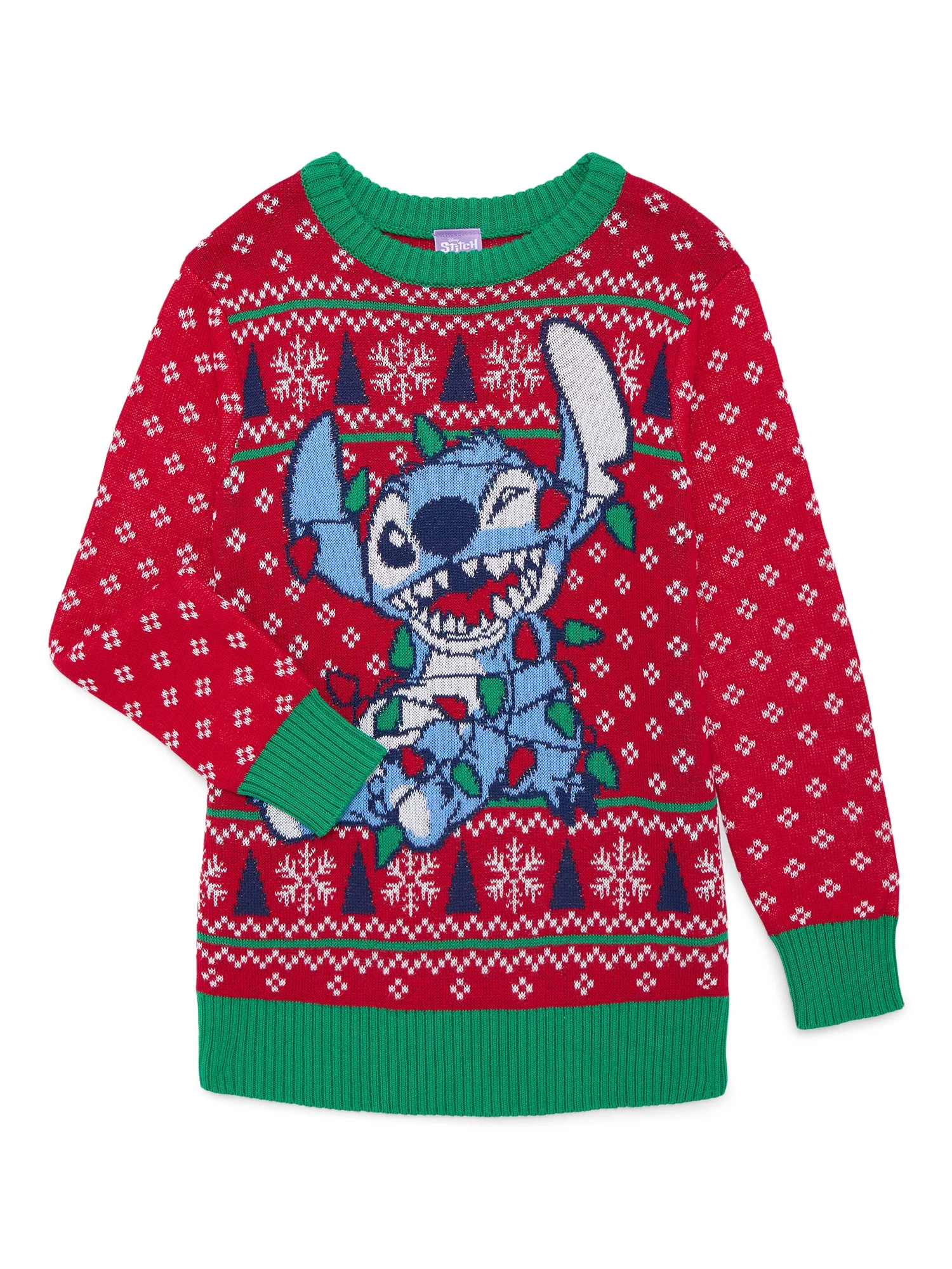 Disney Stitch Little Boys and Big Boys Holiday Sweater, Sizes 4-18 | Walmart (US)