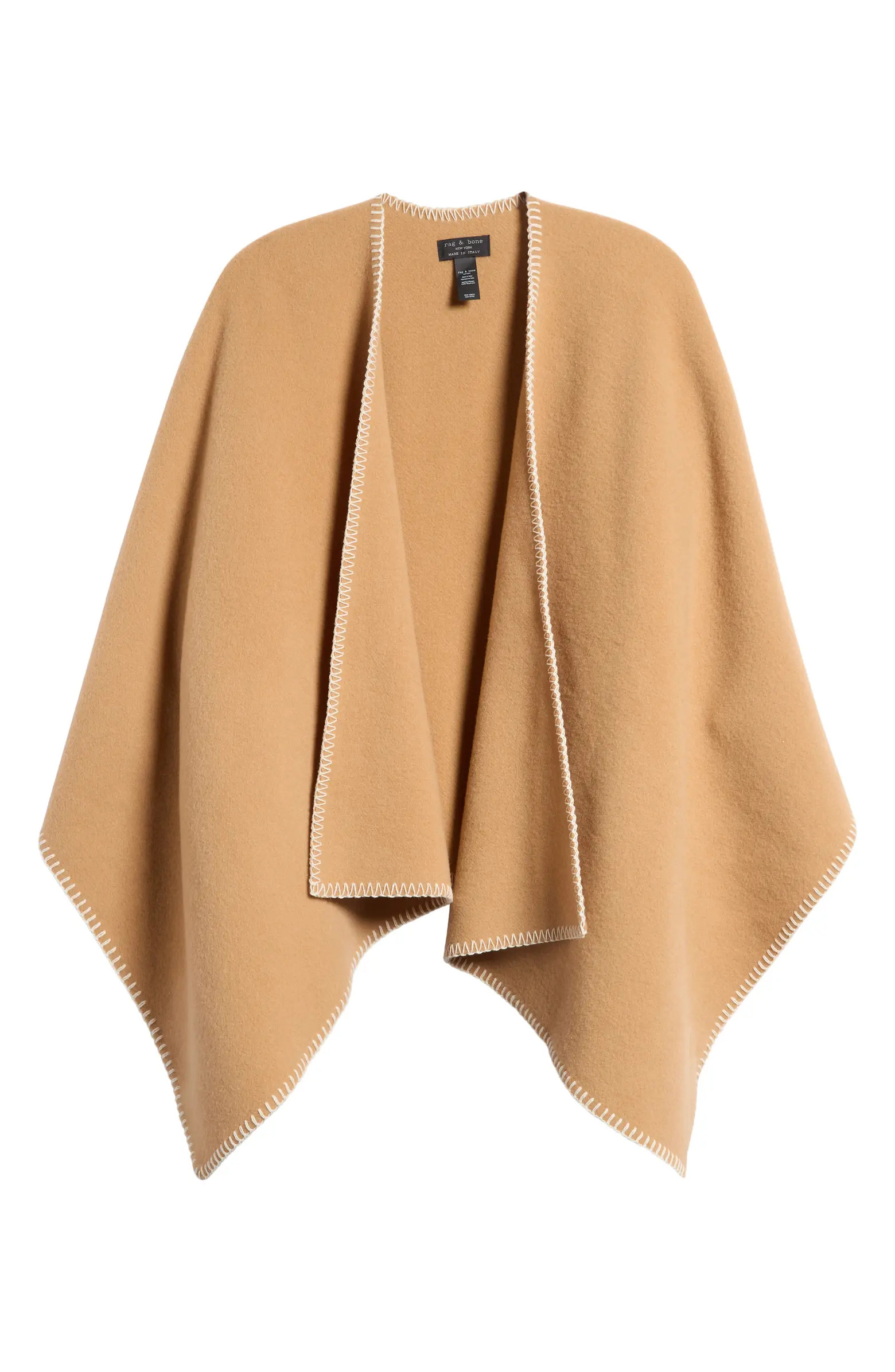 rag & bone Ingrid Blanket Stitch Wool Poncho | Nordstrom | Nordstrom