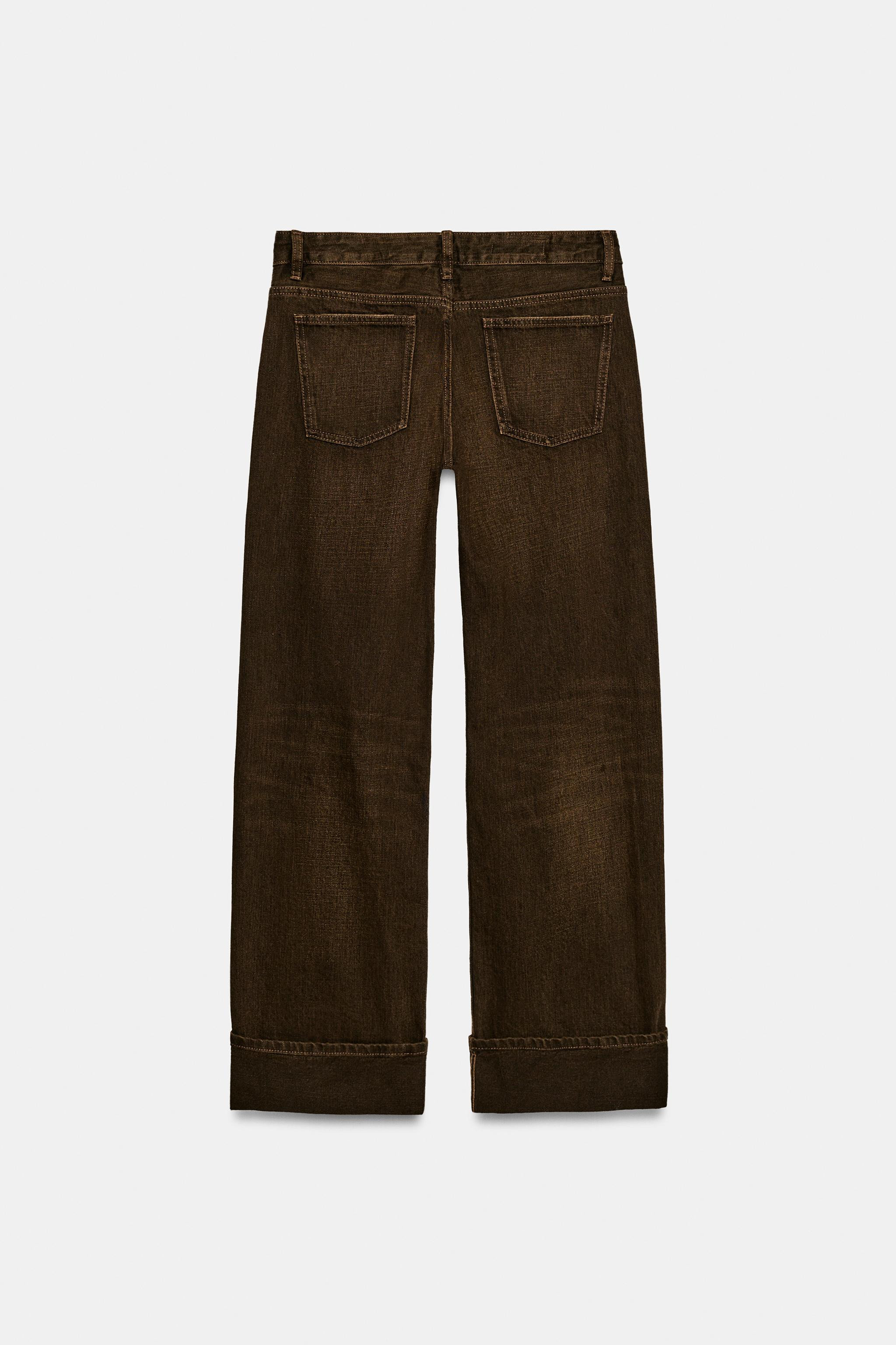 LOW-RISE - FOLDEDLow-rise jeans with belt loops and a five-pocket design. Featuring turn-up hems,... | Zara UK