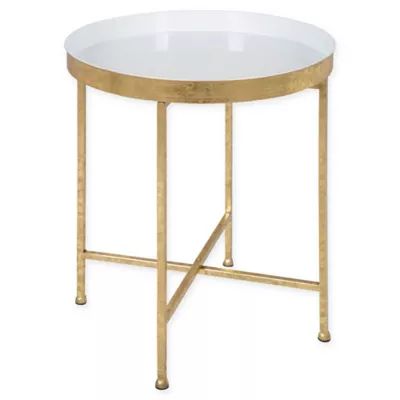 Kate And Laurel Celia Side Table in White/Gold | Bed Bath & Beyond