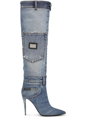 Patchwork denim boots - DOLCE & GABBANA | 24S US