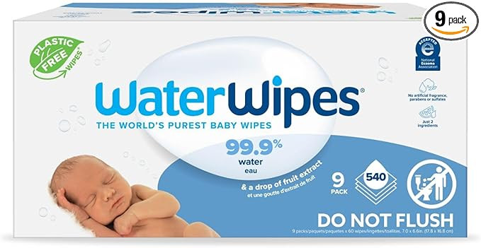 WaterWipes Plastic-Free Original-baby Wipes, 99.9% Water Based Wipes, Unscented & Hypoallergenic ... | Amazon (US)