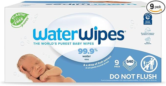 WaterWipes Plastic-Free Original-baby Wipes, 99.9% Water Based Wipes, Unscented & Hypoallergenic ... | Amazon (US)