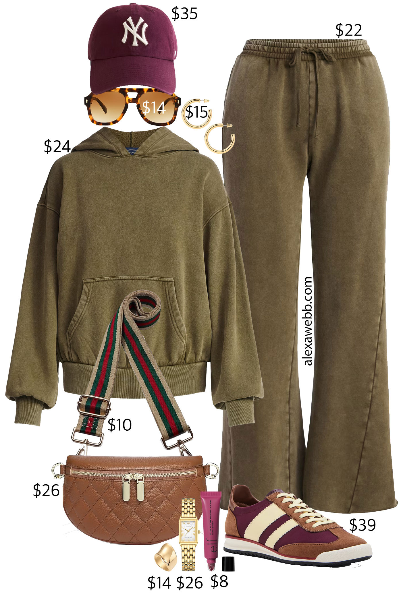An olive green athleisure set for my “plus size on a budget series!”  A plus size athleisure set for fall in olive green. A hoodie with flared sweatpants. Alexa Webb 

 #LTKmomlife #LTKOver40 #LTKPlusSize