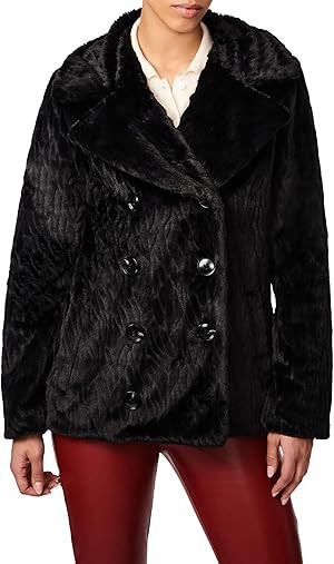 Bernardo Fashions Double-Breasted Faux Fur Jacket | Zappos
