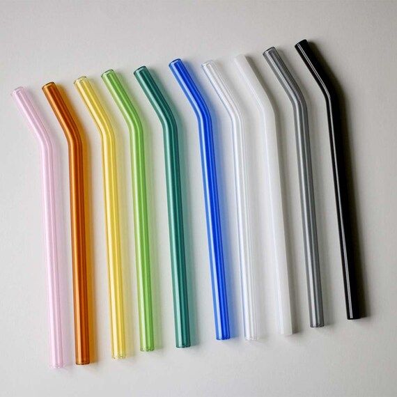 Colored Glass Straws  Reusable Straws  Eco Friendly Straws  | Etsy | Etsy (US)