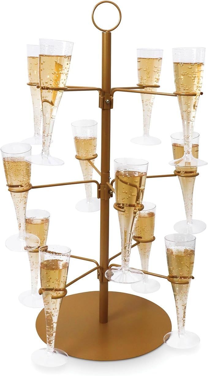 Cocktail Tree Stand, Wine Glass Flight Tasting Display for Drinks, 3 Tier - 12 Holders for Champa... | Amazon (US)