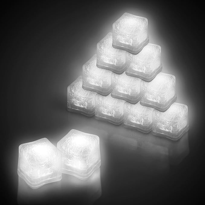 Windy City Novelties 12 pack LED Ice Cubes with Changing Lights (White) | Amazon (US)