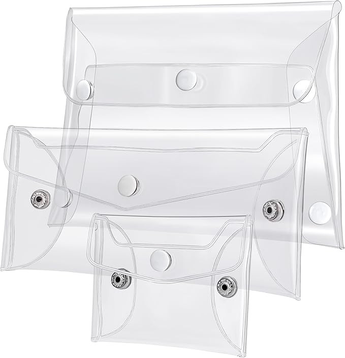 3 Pack Transparent Cosmetic Bags, Different Size Portable Waterproof PVC Makeup Cases Organizers ... | Amazon (US)