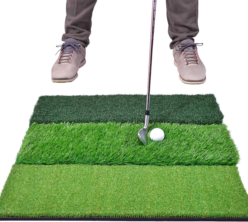 GoSports Tri-Turf XL Golf Practice Hitting Mat - Huge 24 Inch x 24 Inch for Optimal Practice | Amazon (US)