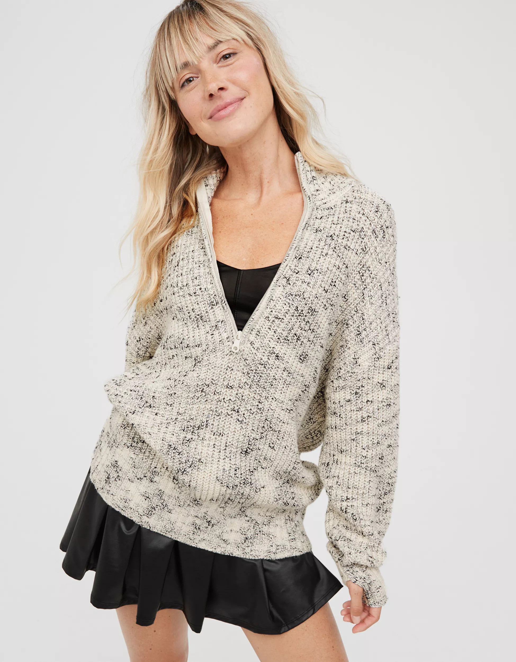 OFFLINE By Aerie Chillside Quarter Zip Sweater | Aerie