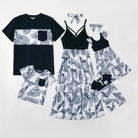 Patpat Mosaic Family Matching Floral Series Blue and white Porcelain Color Sets for Women/Men One pi | Walmart (US)