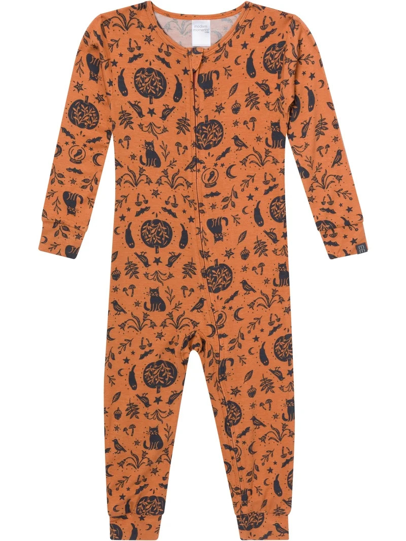 Modern Moments by Gerber Neutral Halloween Footless One-Piece Pajamas, Sizes 12 Months - 5T | Walmart (US)