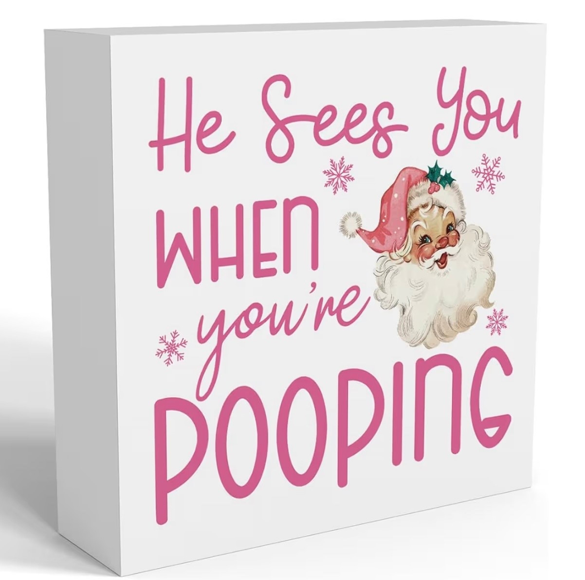 Pink Christmas humorous bathroom sign 🚽🎄🩷

#LTKHome #LTKSeasonal #LTKHoliday