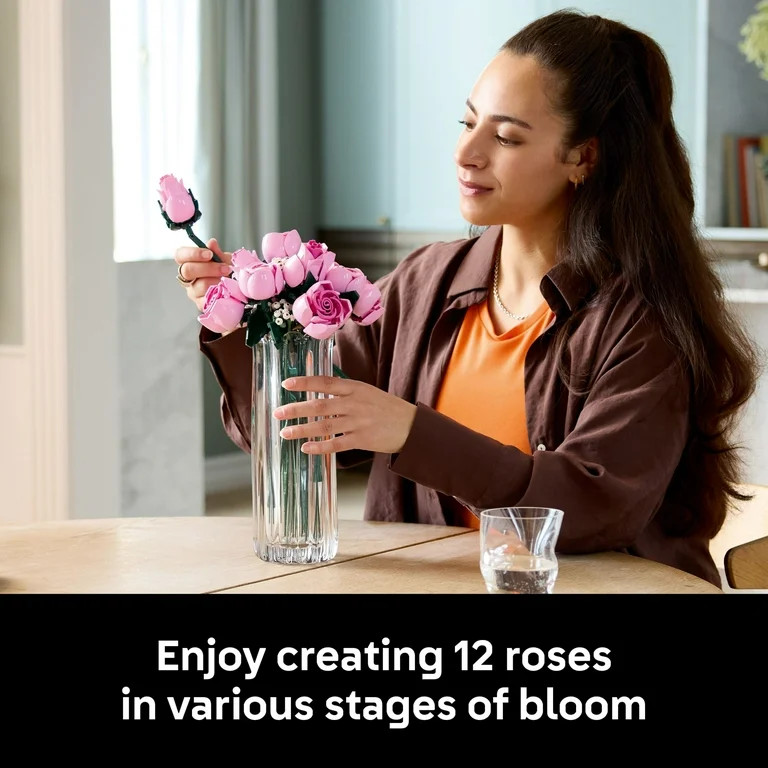 LEGO Botanicals Bouquet of Pink Roses Artificial Flowers - Building Set for Adults, Ages 18+ - Va... | Walmart (US)