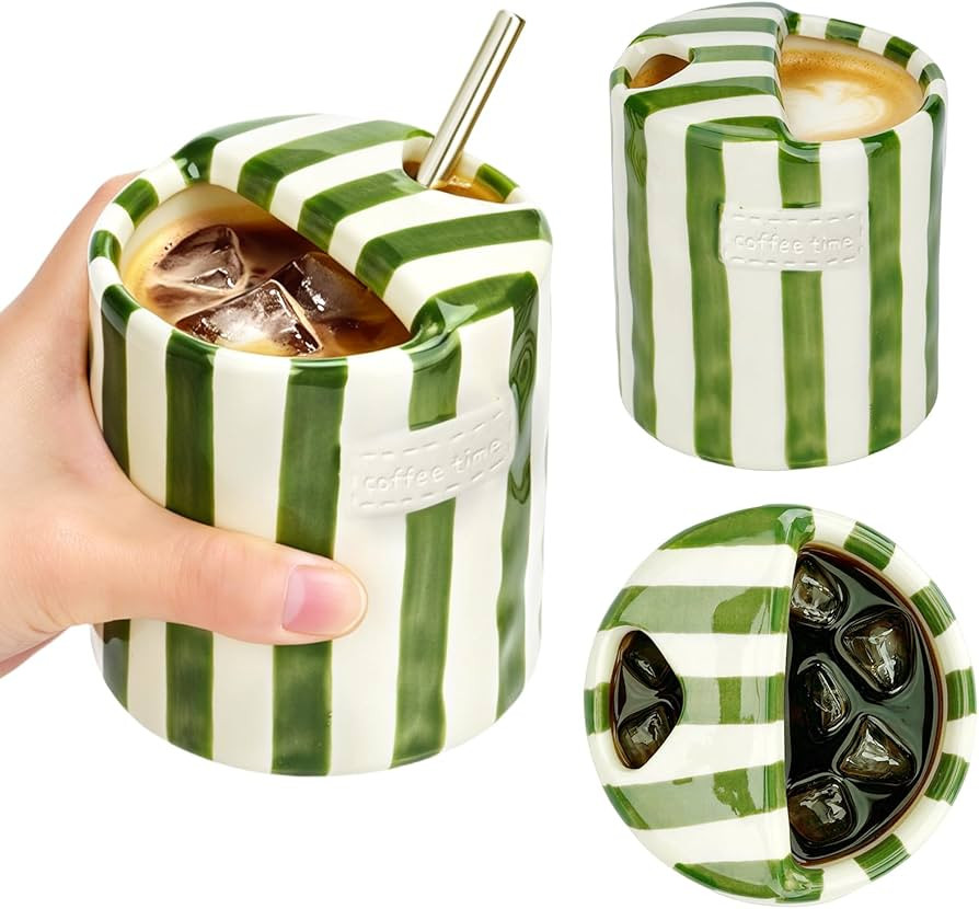 Ceramic Coffee Mug Novelty Ceramic Travel Mug Cute Espresso Cups To Go Anthropologie Latte Cups A... | Amazon (US)