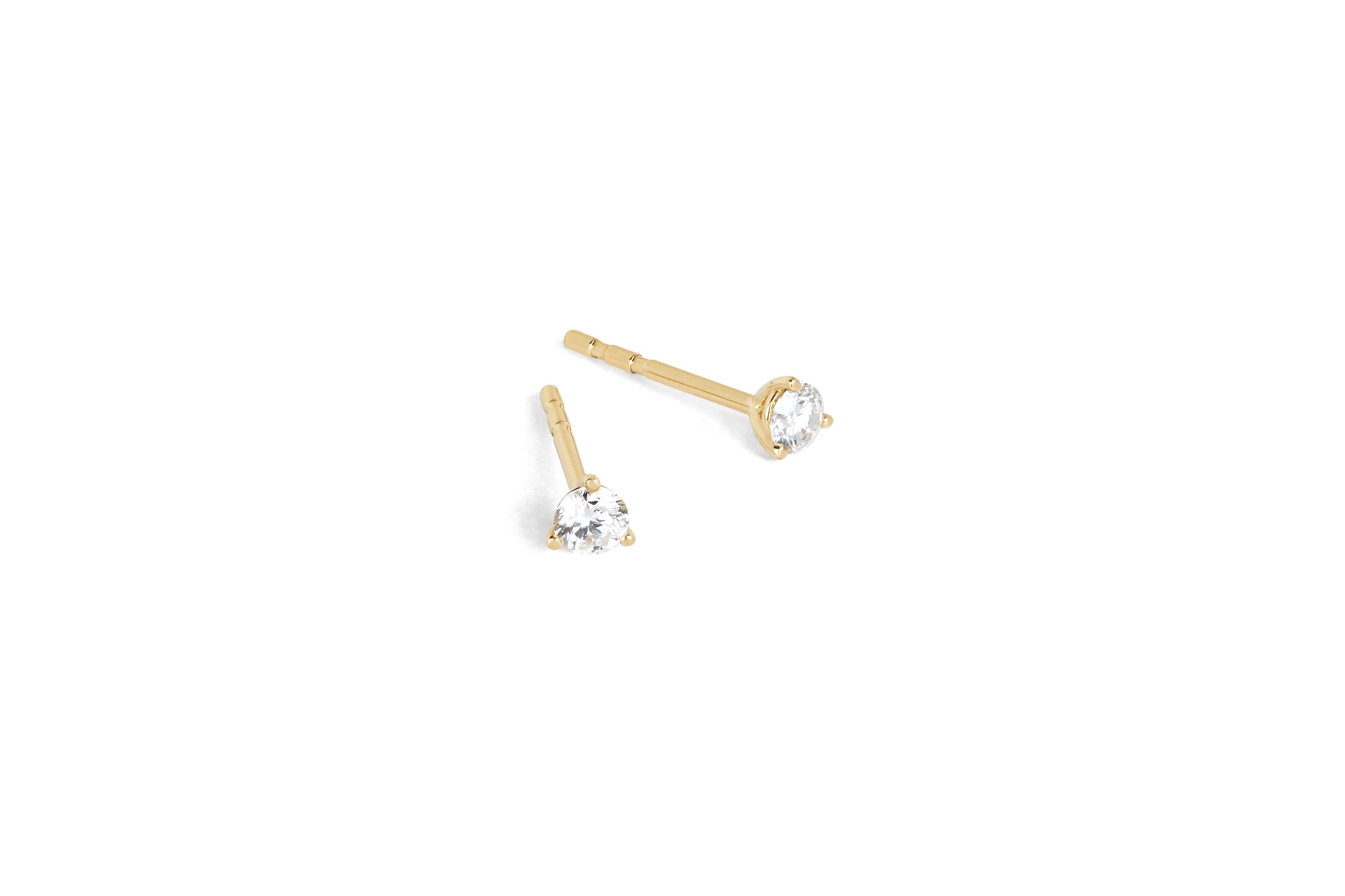 Solitaire Diamond Stud Earring | EF Collection