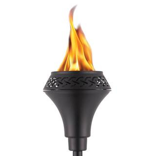 Island King Easy Install 65 in. Torch Metal Large Flame Black | The Home Depot