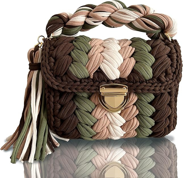 CHQEL Evening Clutch Bag for Women, Handmade Crochet Wedding Party Purse, Small Flap Formal Cross... | Amazon (US)