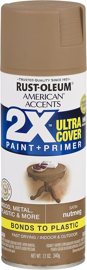Rust-Oleum 327917 American Accents Spray Paint, 12 Ounce (Pack of 1), Satin Nutmeg | Amazon (US)