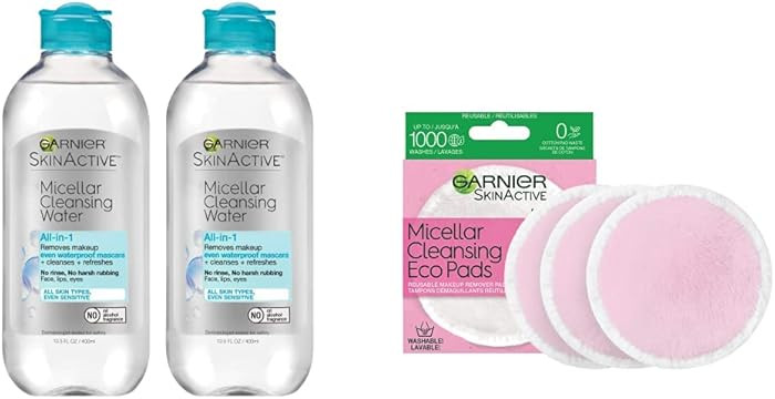 Garnier SkinActive Micellar Cleansing Water All-in-1 Cleanser & Waterproof Makeup Remover, 13.5 f... | Amazon (US)