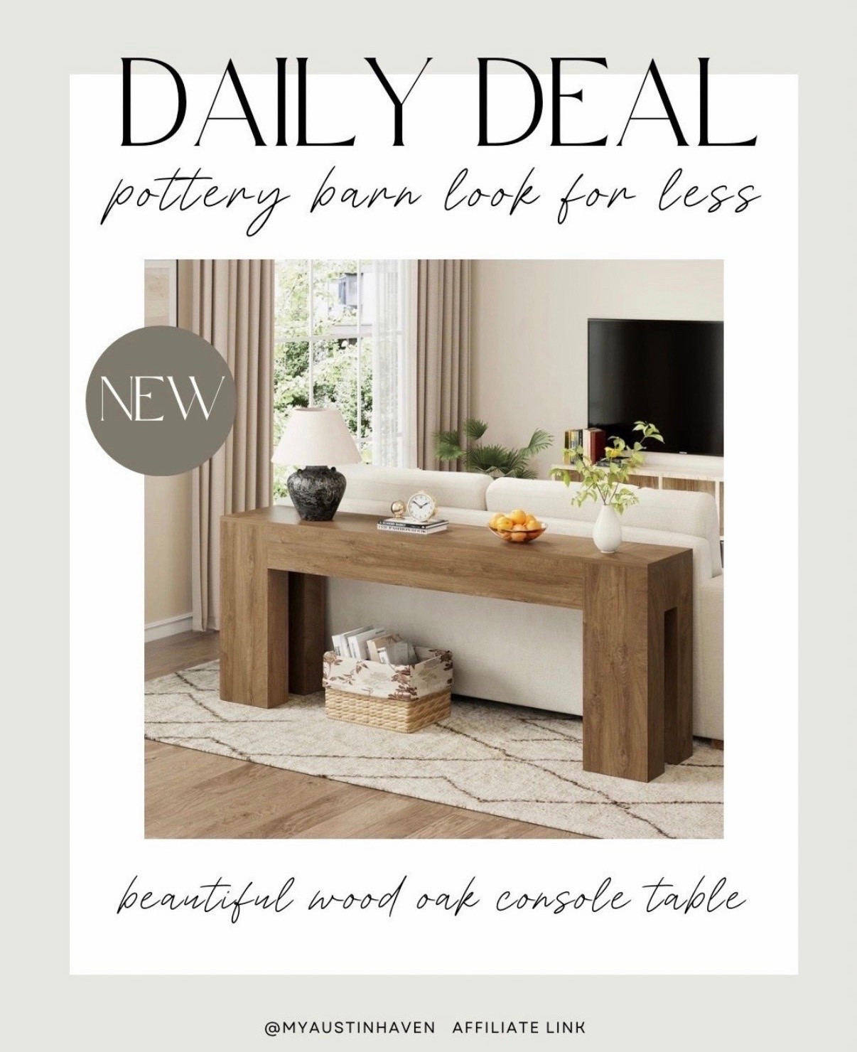 Daily Deal 👏🏼 on this beautiful Console Table ✨

Daily deal, home sale, console table, entryway table, found it on wayfair