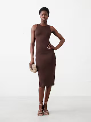 Racer-Neck Knit Midi Dress | Banana Republic Factory