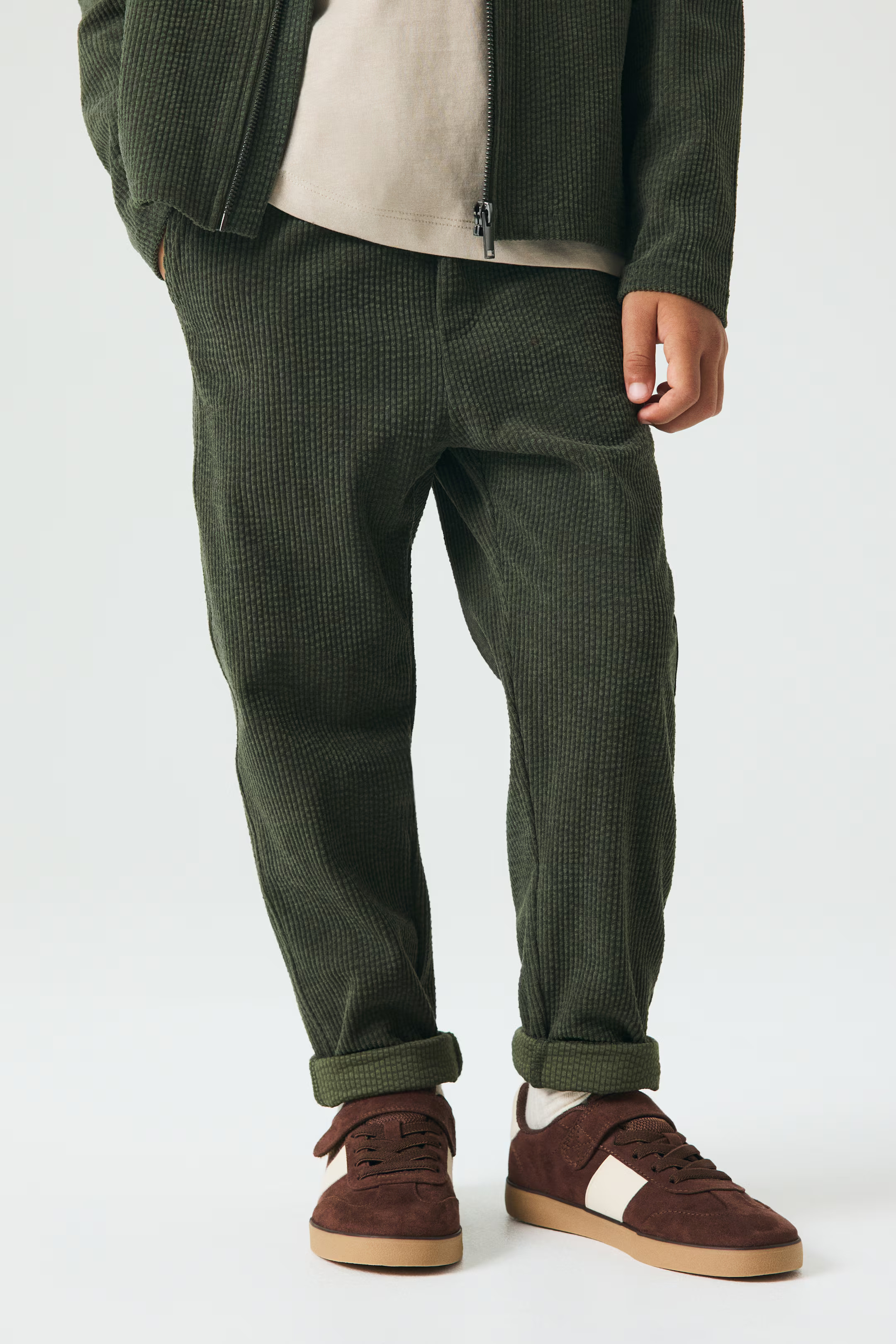 Ribbed velour trousers | H&M (UK, MY, IN, SG, PH, TW, HK)