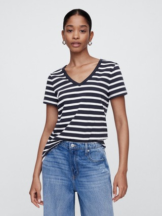 Favorite Stripe V-Neck T-Shirt | Gap Factory