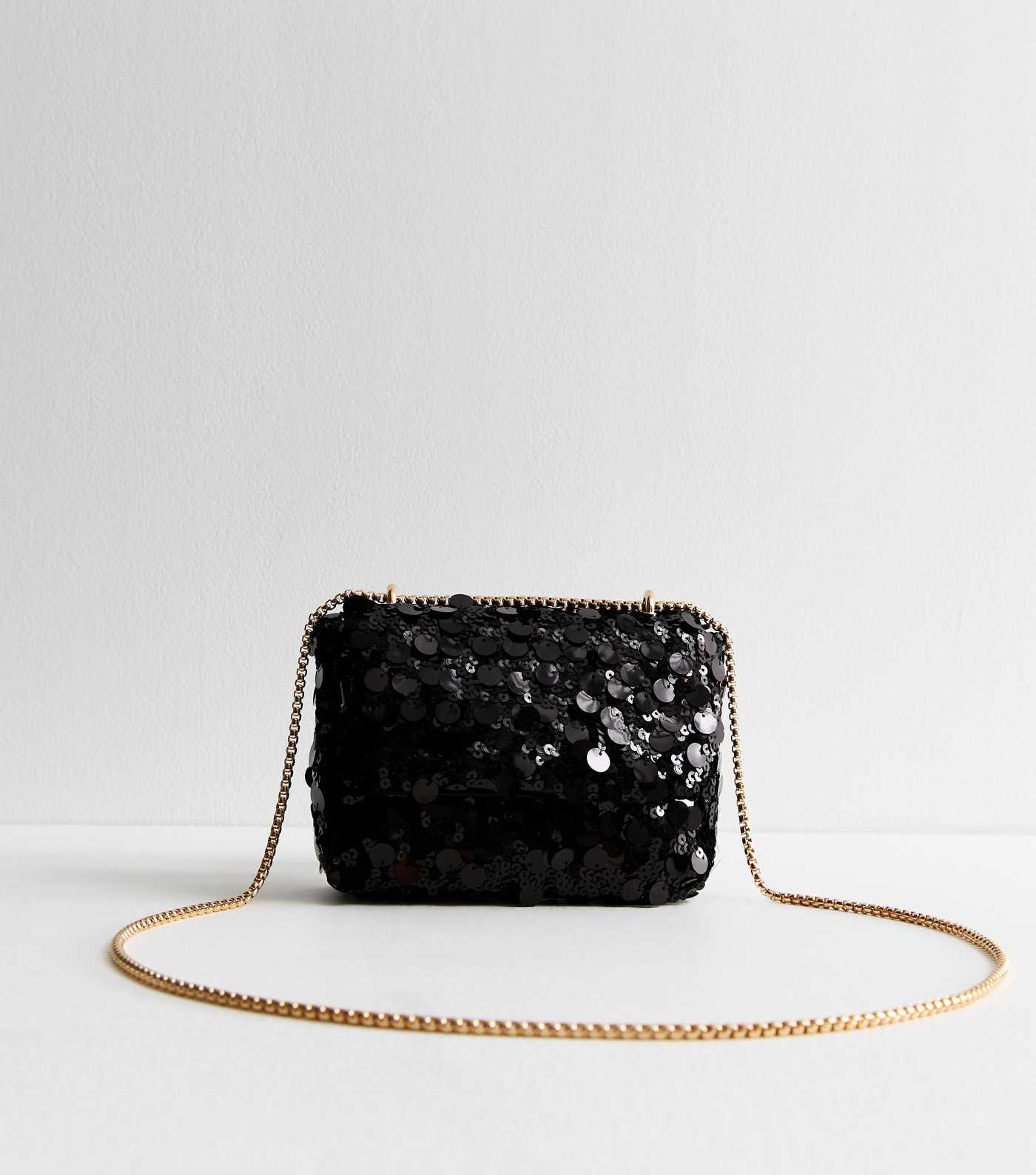 Black Sequinned Crossbody Bag | New Look | New Look (UK)