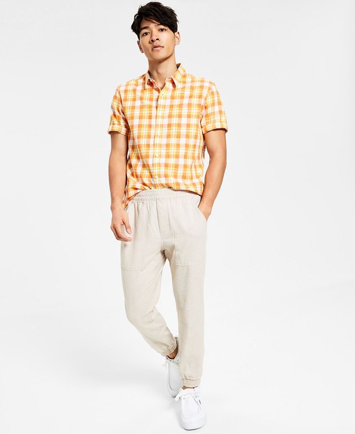 Men's Charles Linen Jogger Pants, Created for Macy's | Macys (US)
