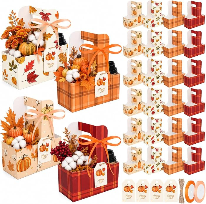 MotiMind 24 Sets Fall 2 Cup Drink Carrier with Handle and Greeting Card | Amazon (US)