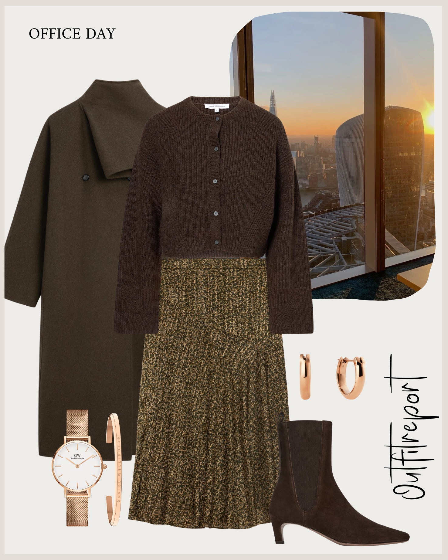 Day in the office in midi skirt, long coat, and cardigan and heeled booties

#LTKeurope #LTKautumn #LTKshoes
