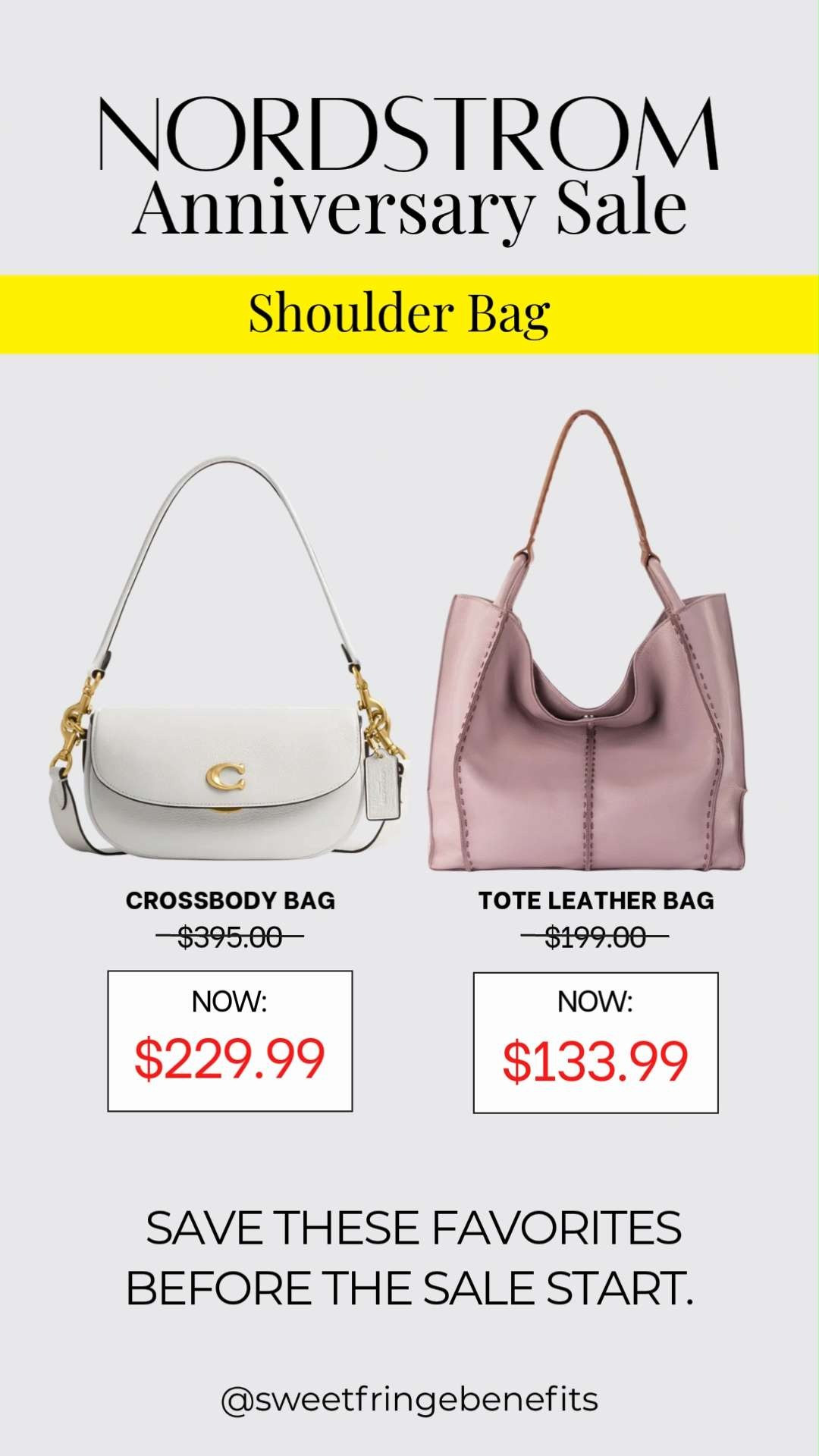 These shoulder bags are two of my favorite Nordstrom Anniversary Sale finds! Whether you love a structured crossbody or a roomy leather tote, these are timeless pieces you'll reach for season after season.
💡 LTK MADE EASY
❤️ Heart = Support my posts!
🔖 Save = Get sale & restock alerts
📋 Lists = Keep favorites organized
📲 Share = Send lists and products to a friend. Hello, Christmas List!
💬 Comment = Ask me anything about what I'm wearing.:-) 

 #LTKSeasonal #LTKActive #LTKOver40