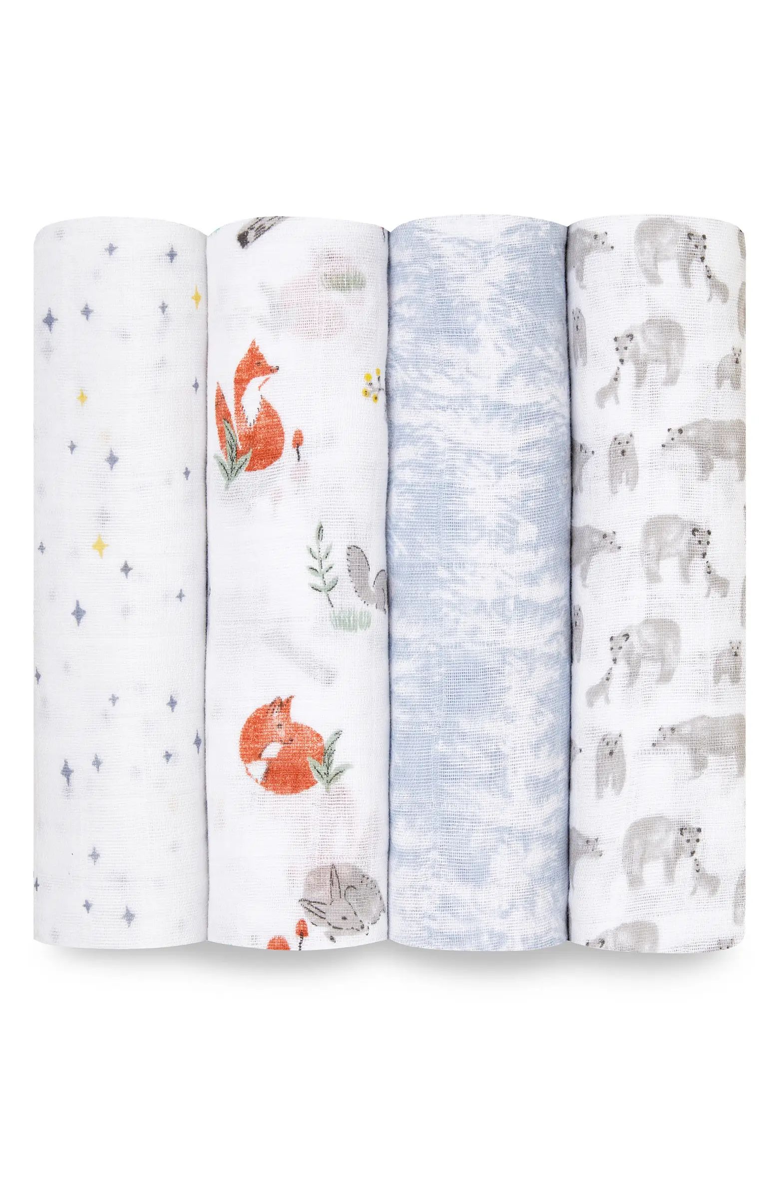 aden + anais Set of 4 Classic Swaddling Cloths | Nordstrom | Nordstrom