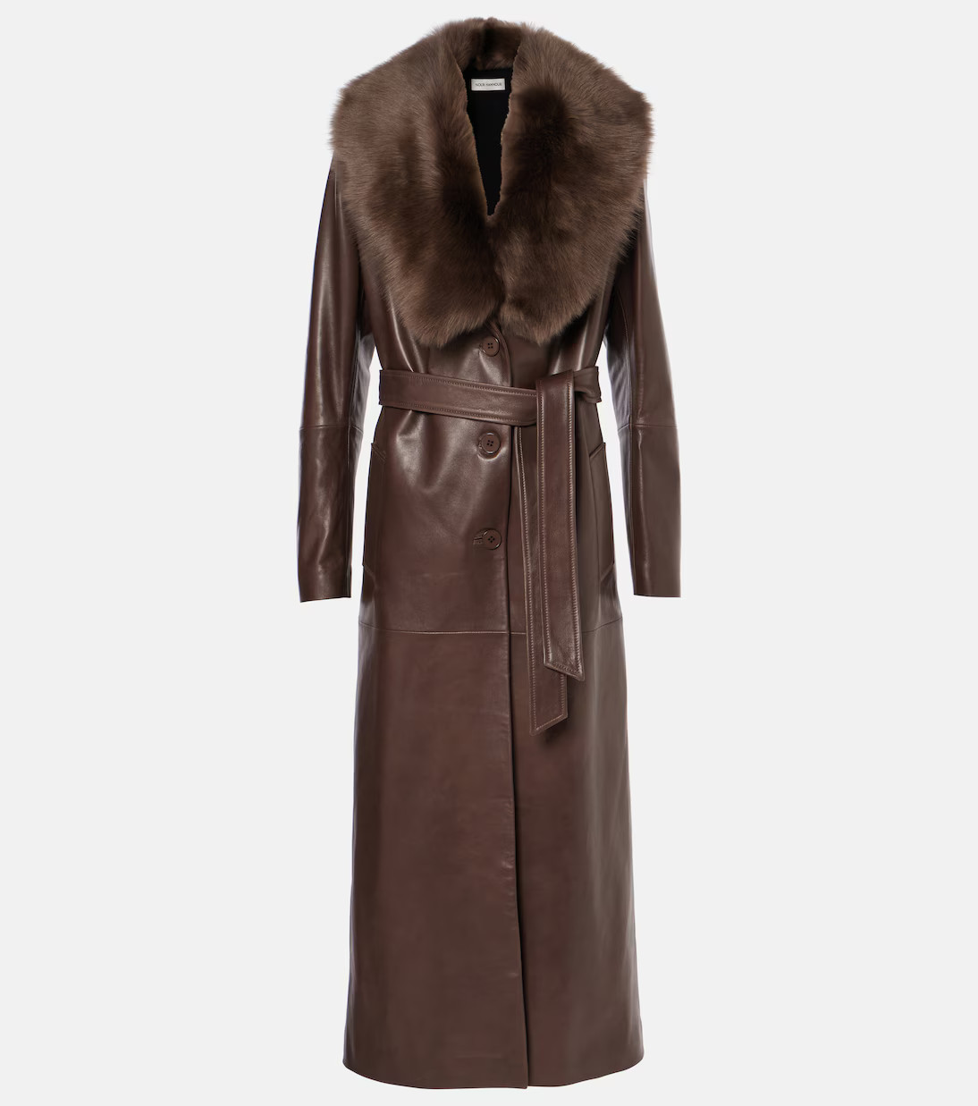 Dakota shearling-trimmed leather trench coat | Mytheresa (US/CA)