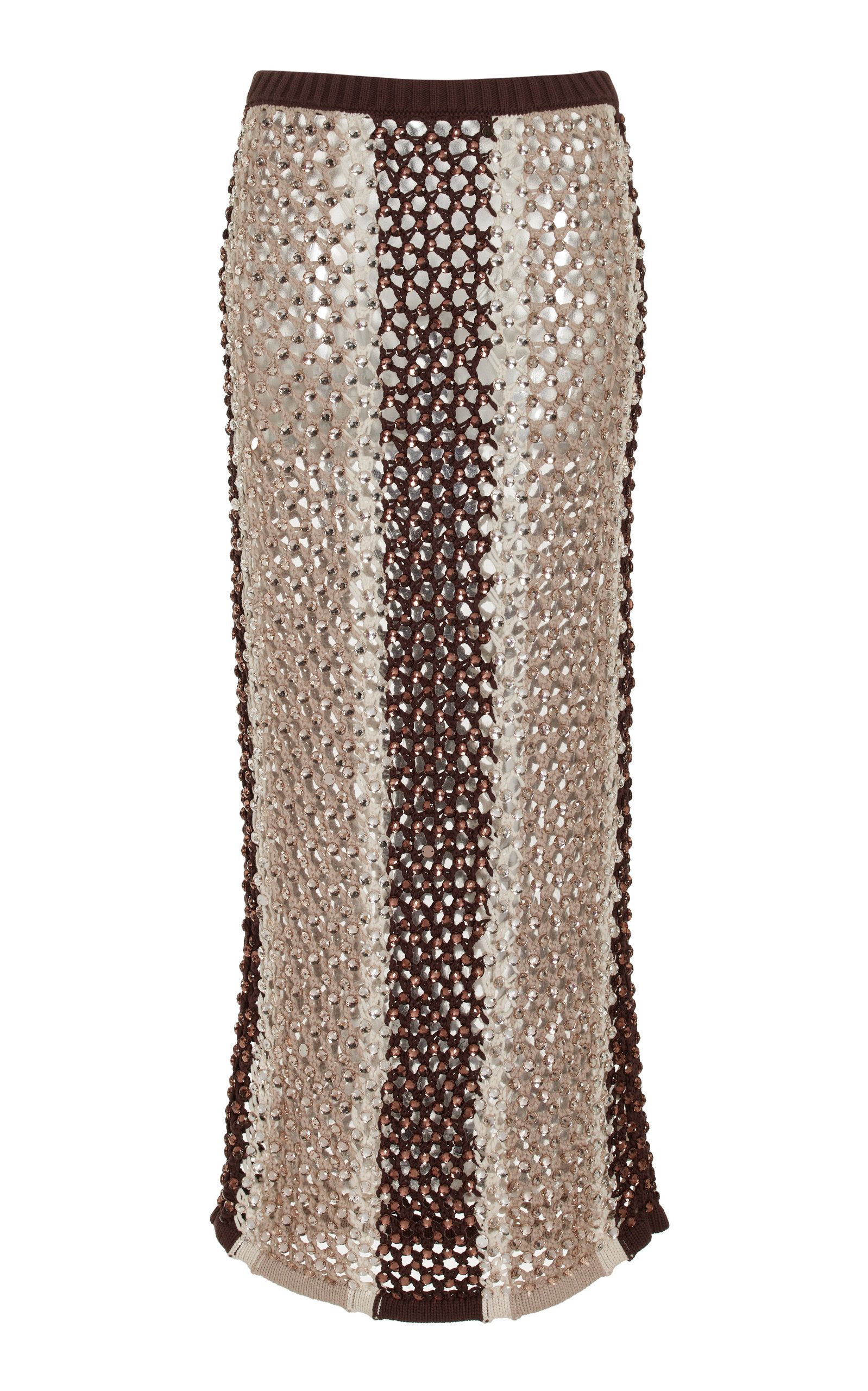 Spice Crystal Adorned Cotton-Blend Knit Skirt | Moda Operandi (Global)