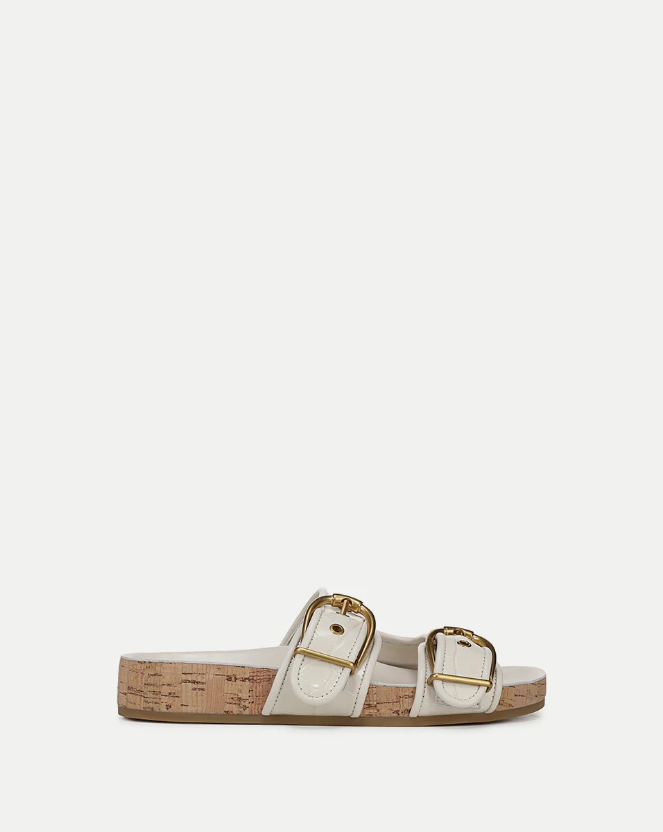 Prue Croc-Embossed Buckle Sandal | Veronica Beard