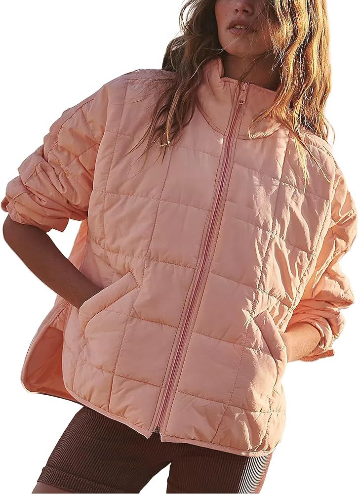 AMEBELLE Women’s Quilted Oversized Puffer Jacket Lightweight Zip Up Winter Warm Coat Outerwear ... | Amazon (US)