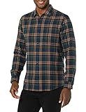Amazon Essentials Men's Slim-Fit Long-Sleeve Flannel Shirt, Dark Navy, Plaid, Small | Amazon (US)