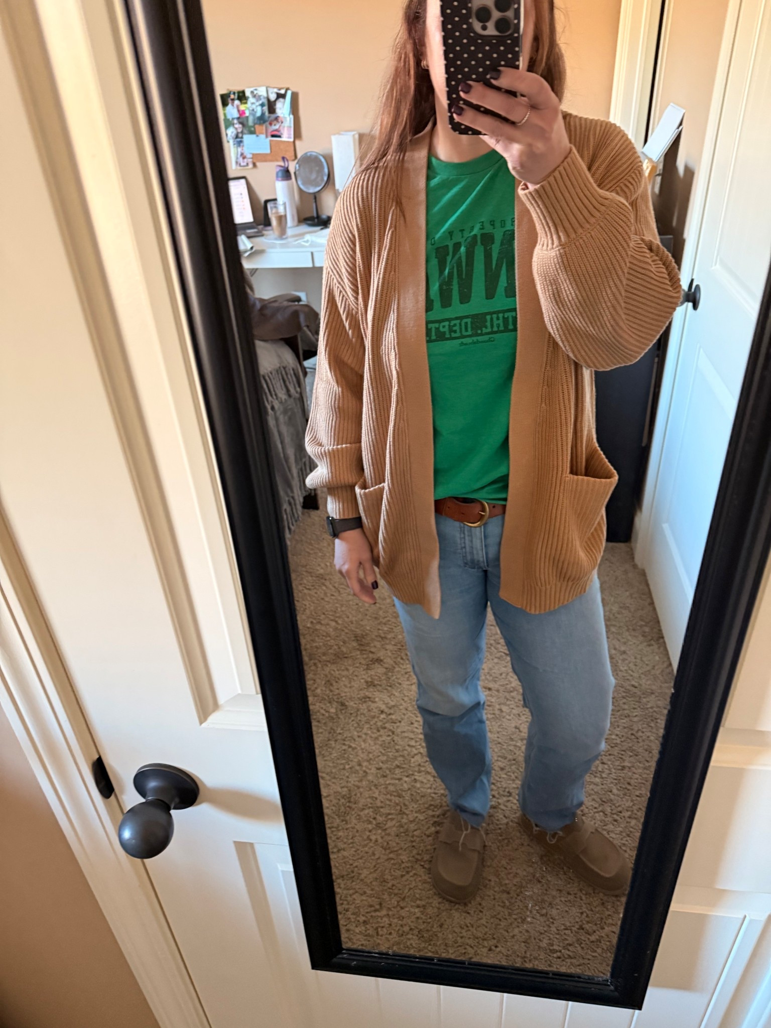 Green tee moment 💚 + cozy neutral layers = instant “I tried but didn’t try” energy

This @Quince cardi is the throw on and go hero (hello pockets 🙌🏼), paired with easy straight-leg denim and my everyday belt + comfy clogs. Perfect for WFH, coffee runs, or pretending you have your life together 😅

✨ effortless
✨ comfy
✨ still cute

#LTKootd #LTKOver40 #LTKSeasonal